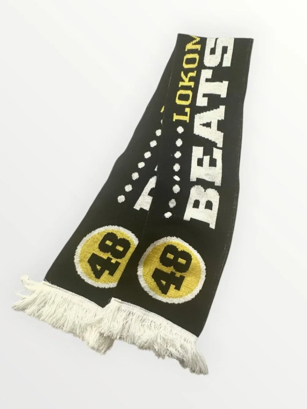 Beatsteaks Lokomotive 48/49 Scarf Unisex Fringe Black & Yellow 48 & 49 7inx60in